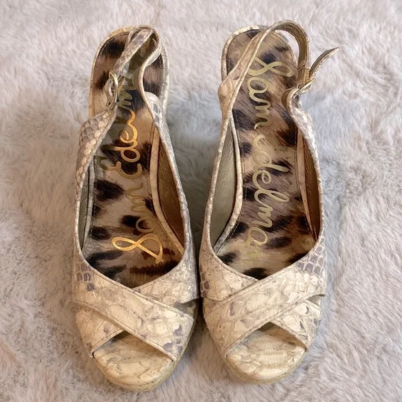 Sam Edelman Python Print Wedges - Picture 2 of 8